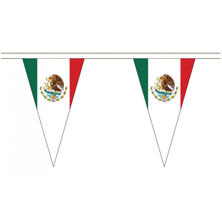2x stuks mexico landen punt vlaggetjes 5 meter