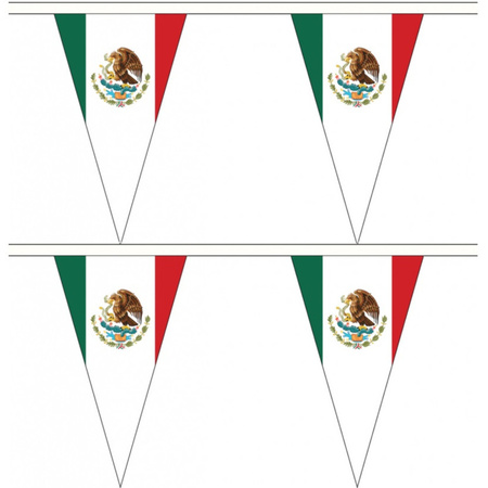 2x stuks mexico landen punt vlaggetjes 5 meter