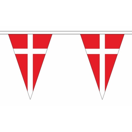 2x stuks polyester vlaggenlijnen Denemarken 5 meter