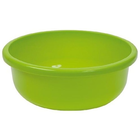 2x stuks ronde afwasteil groen kunststof 9 liter