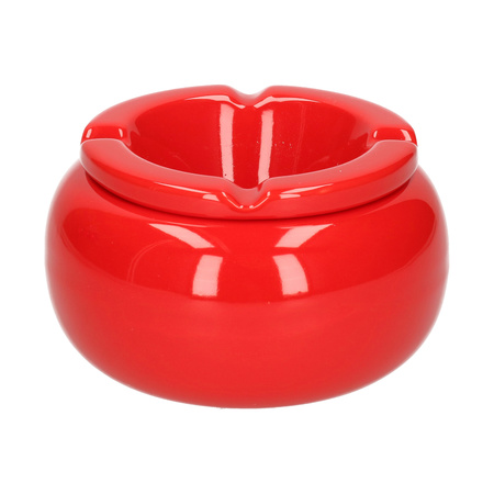 2x pieces round storm ashtray red 11 cm