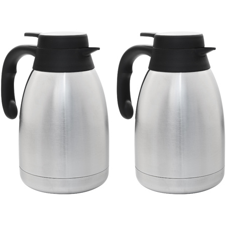 2x pieces stainless steel vacuum jugs/flasks 1500 ml 