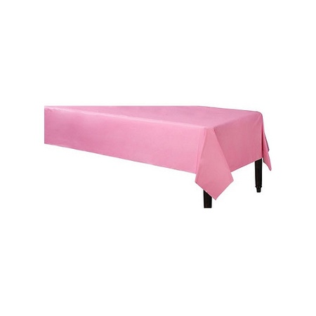 2x stuks tafelkleed roze 140 x 240 cm van plastic