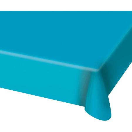 2x stuks tafelkleed van plastic blauw 130 x 180 cm