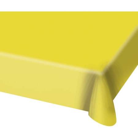 2x stuks tafelkleed van plastic geel 130 x 180 cm