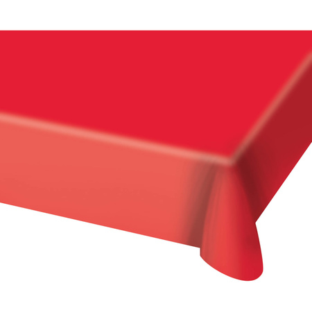 2x stuks tafelkleed van plastic rood 130 x 180 cm
