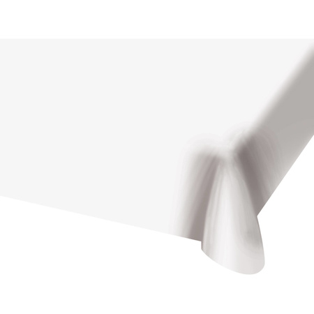 2x stuks tafelkleed van plastic wit 130 x 180 cm