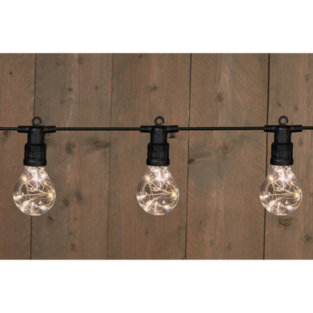 2x stuks tuinverlichting lichtsnoeren met lampjes/bollampjes warm wit 10 meter