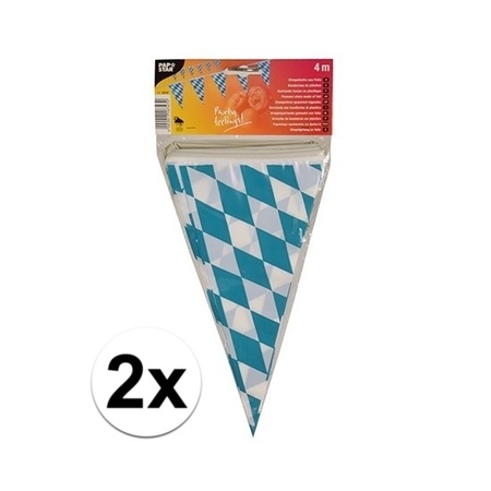 2x stuks Vlaggenlijnen Oktoberfest Bayern 4 meter