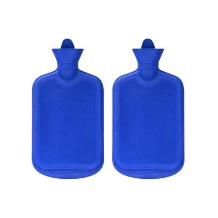 2x Stuks warmwater kruiken blauw 2 liter