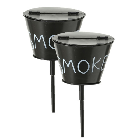 2x pieces black smoker ashtray 110 cm