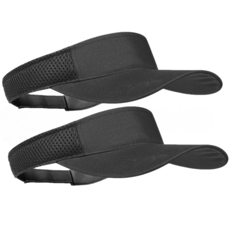 2x pieces black sunvisor hat for adults