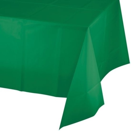 2x Tablecloth green 137 x 259 cm plastic
