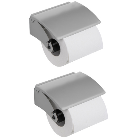 2x Toilet paper holders matte metal 13 cm