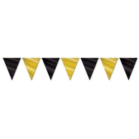 2x Vlaggenlijnen zwart en goud 3,6 meter