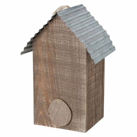 2x Birdhouse/nest box Welcome brown wood 22 cm
