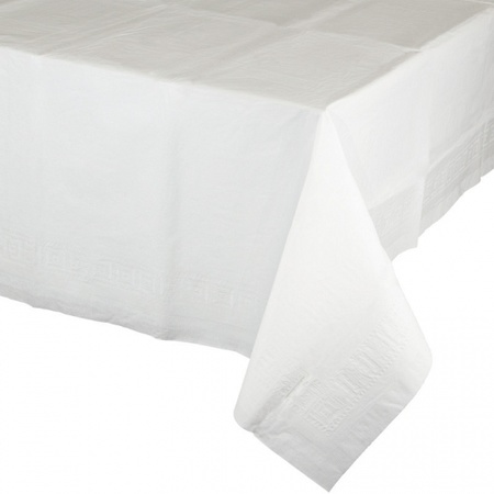 2x Witte tafelkleden 274 x 137 cm