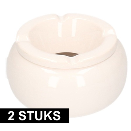 2x White storm ashtray 11 cm