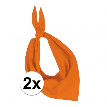 2x Colored handkerchief orange