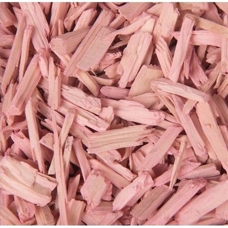 2x Bag with light pink woodchips 150 grams birth decorations