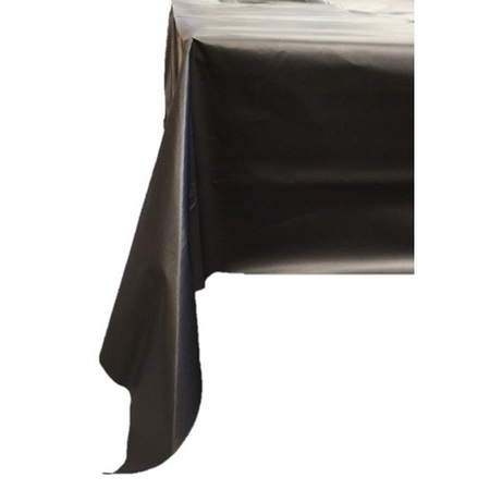 2x Zwarte tafellakens/tafelkleden 138 x 220 cm herbruikbaar