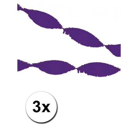 3 purple crepe guirlandes 5 meters 