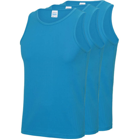 3-Pack Maat L - Sport singlets/hemden blauw voor heren