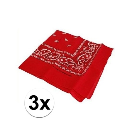 3 rode boeren zakdoeken