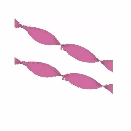 3 roze crepe papier slingers 5 meter