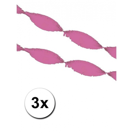 3 pink crepe guirlandes 5 meters 