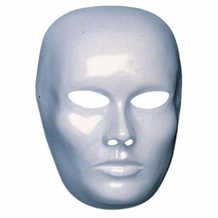 3 white masks of a male face