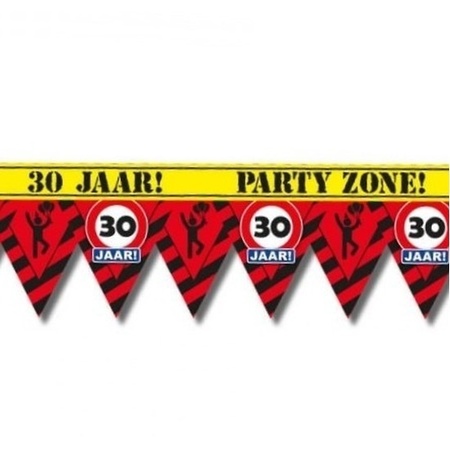 30 years party tape/marker ribbon warning 12 m decoration