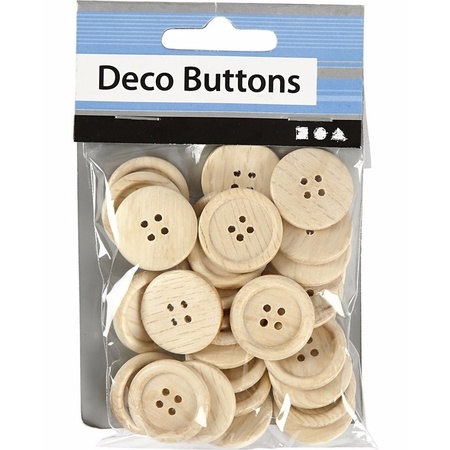 Wooden buttons 30 pieces