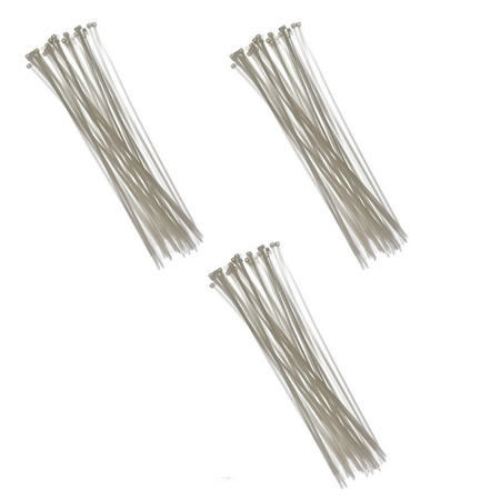 300x kabelbinders tie-wraps wit 3,6 x 200 mm