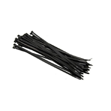 300x kabelbinders tie-wraps zwart 3,6 x 200 mm