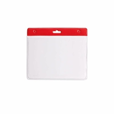 30x Badgehouder rood 11,5 x 9,5 cm
