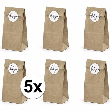 Wedding paper bags with stickers