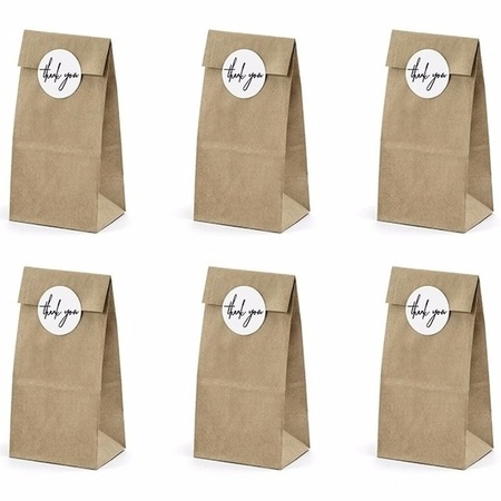 Wedding paper bags with stickers