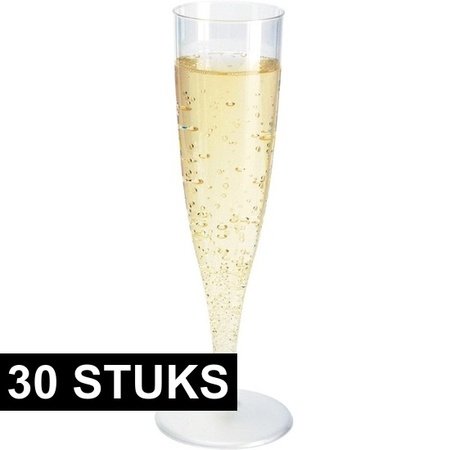 30x Champagne glazen transparant 19 cm