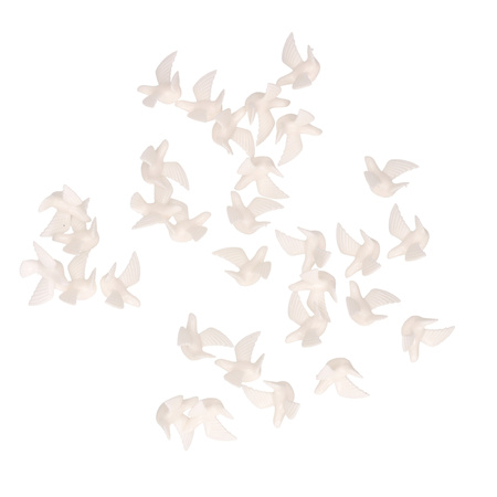 30x Decoratie decoratie duifjes plastic ca. 2,5cm