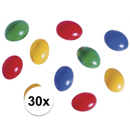 30x Gekleurde plastic eieren 