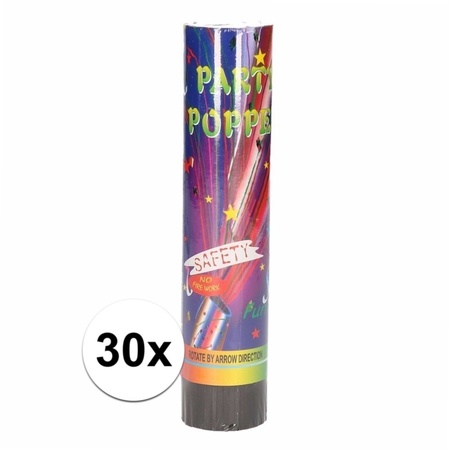 30x Party poppers confetti 20 cm 