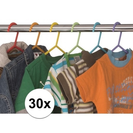 30x Plastic kinder kledinghangers