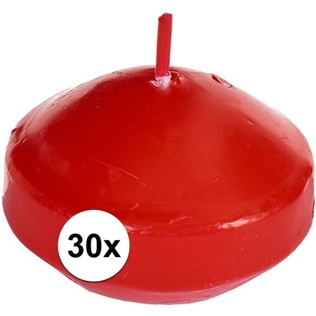 30x Rode drijfkaarsen 4,6 cm 4,5 branduren