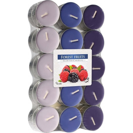 30x pieces Tea lights berries scented candles 4 burning hours 