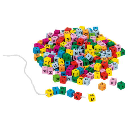 325 Houten letter blokjes gekleurd creatief speelgoed