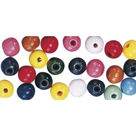 32x Colored wooden beads 12 mm