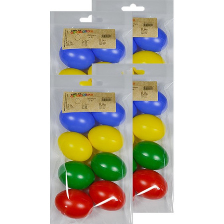 32x Coloured plastic eggs decoration 6 cm hobby