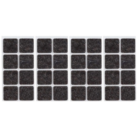 32x Black furniturefelt/anti-slip stickers 2,5 cm