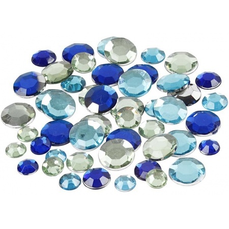 360x Ronde plak diamantjes blauw mix